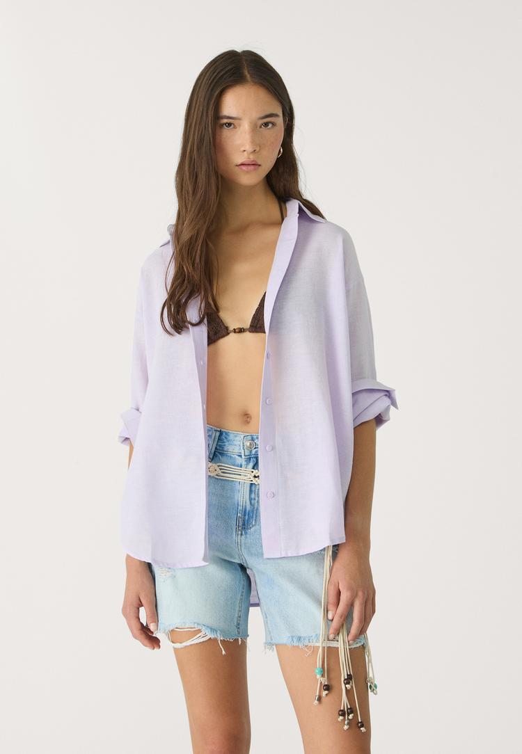 camisa fluida con lino