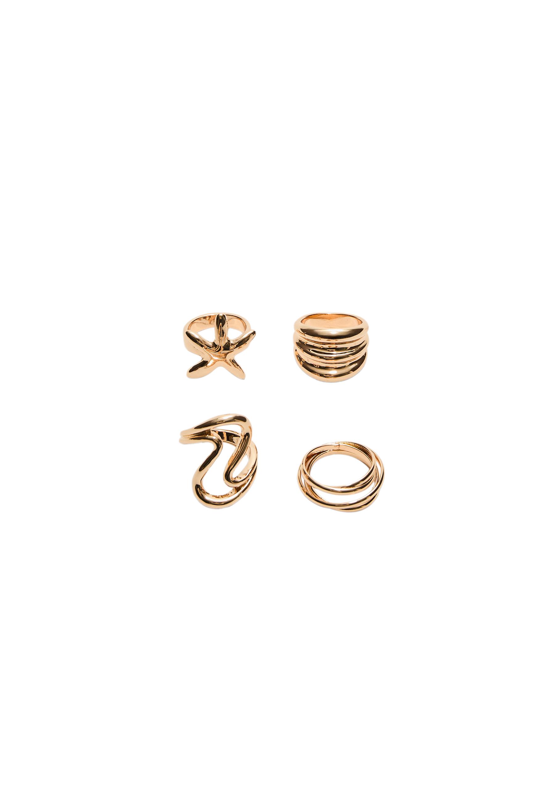 Set of 4 star rings — Gold
