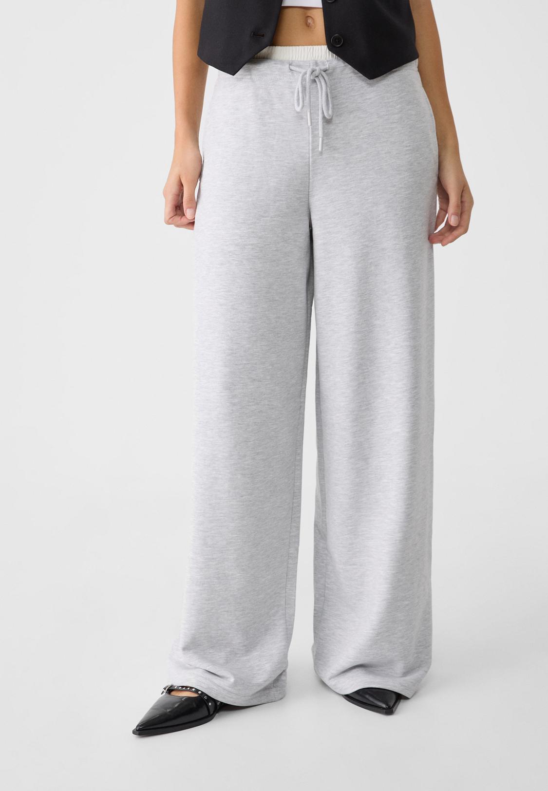 Stradivarius Pantalon Jogger Wide Leg Chandal Mujer Stradivarius