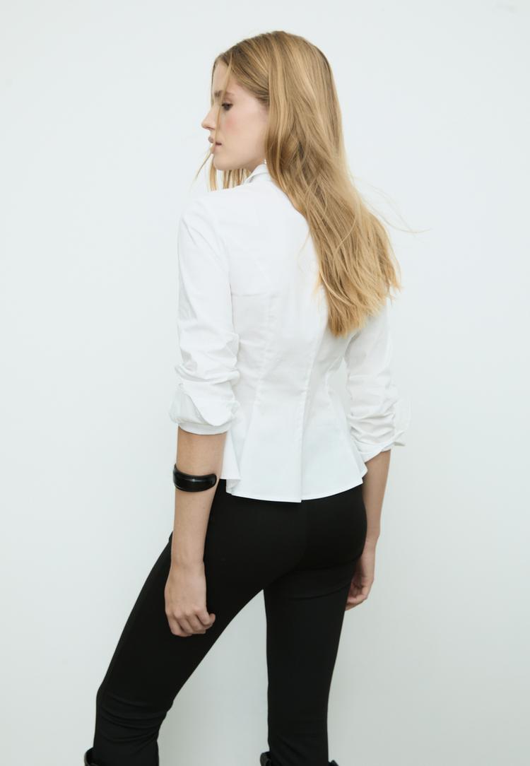 camicia fitted in popeline con baschina