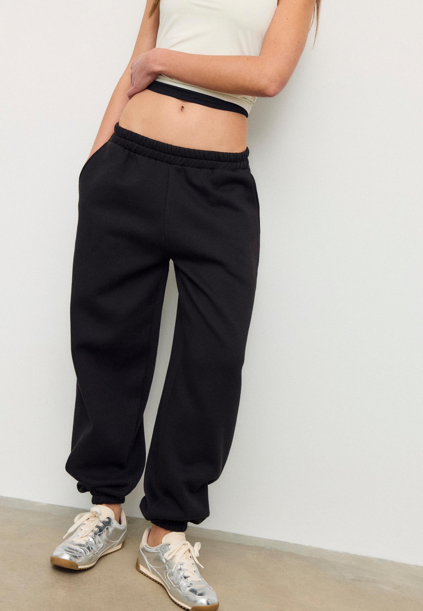 Boyfriend jogger trousers — Black