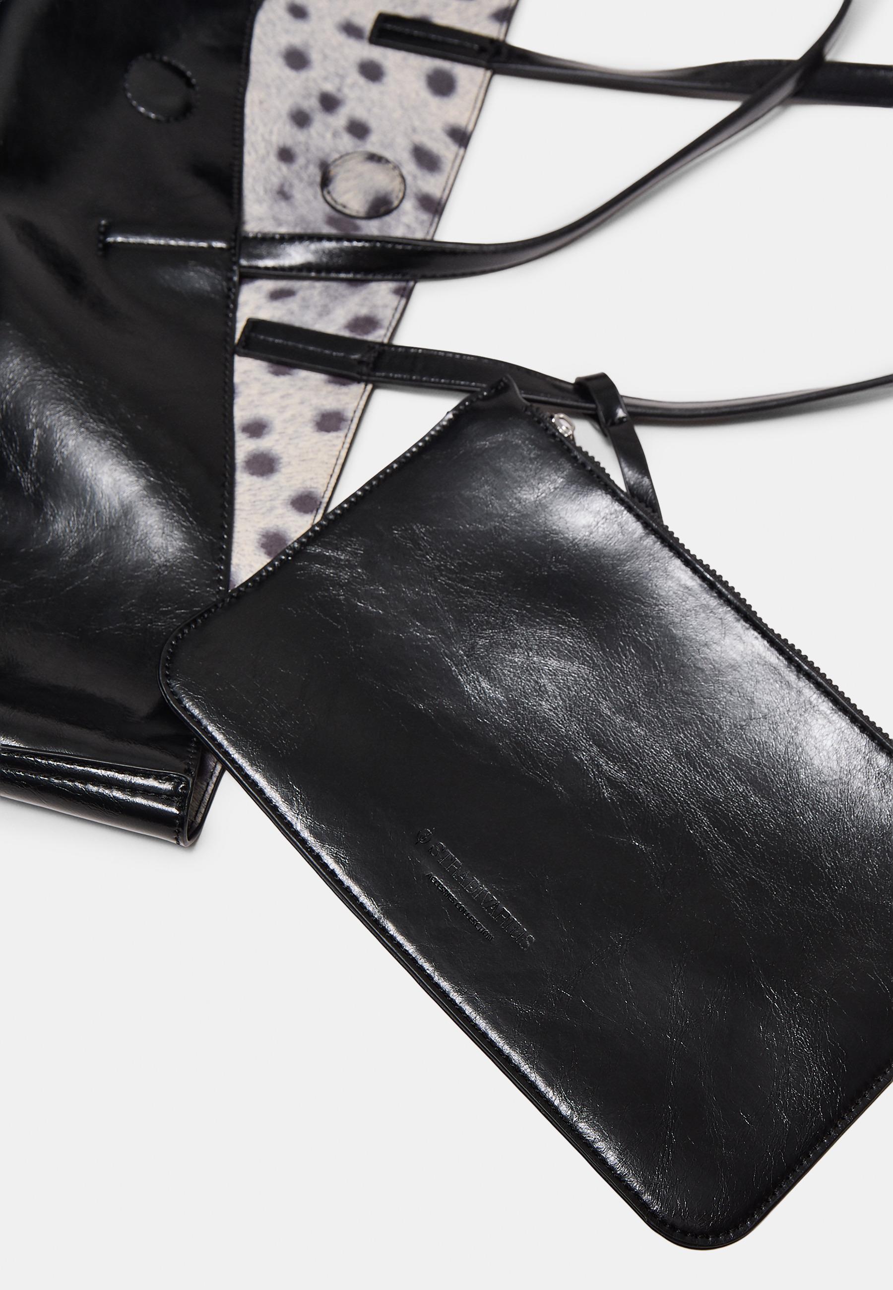 Reversible zebra print shopper bag — Black