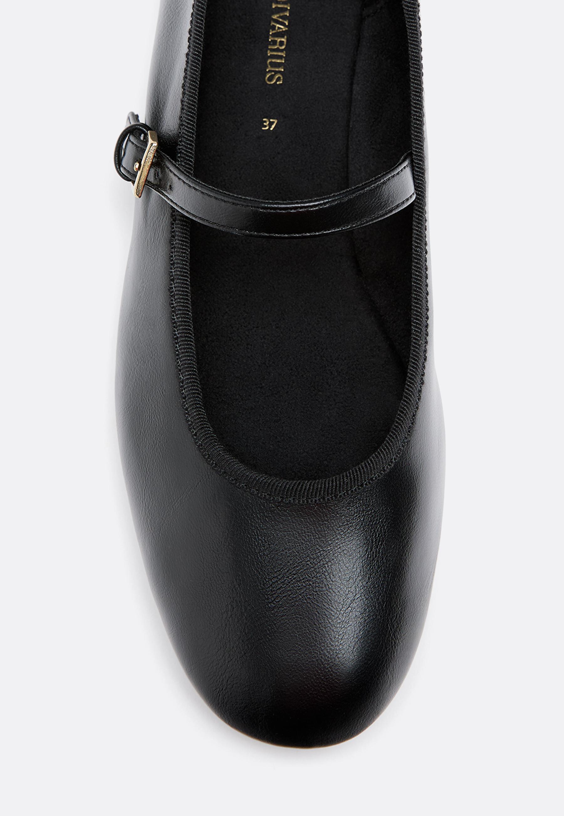 Basic Mary Jane ballet flats — BLACK