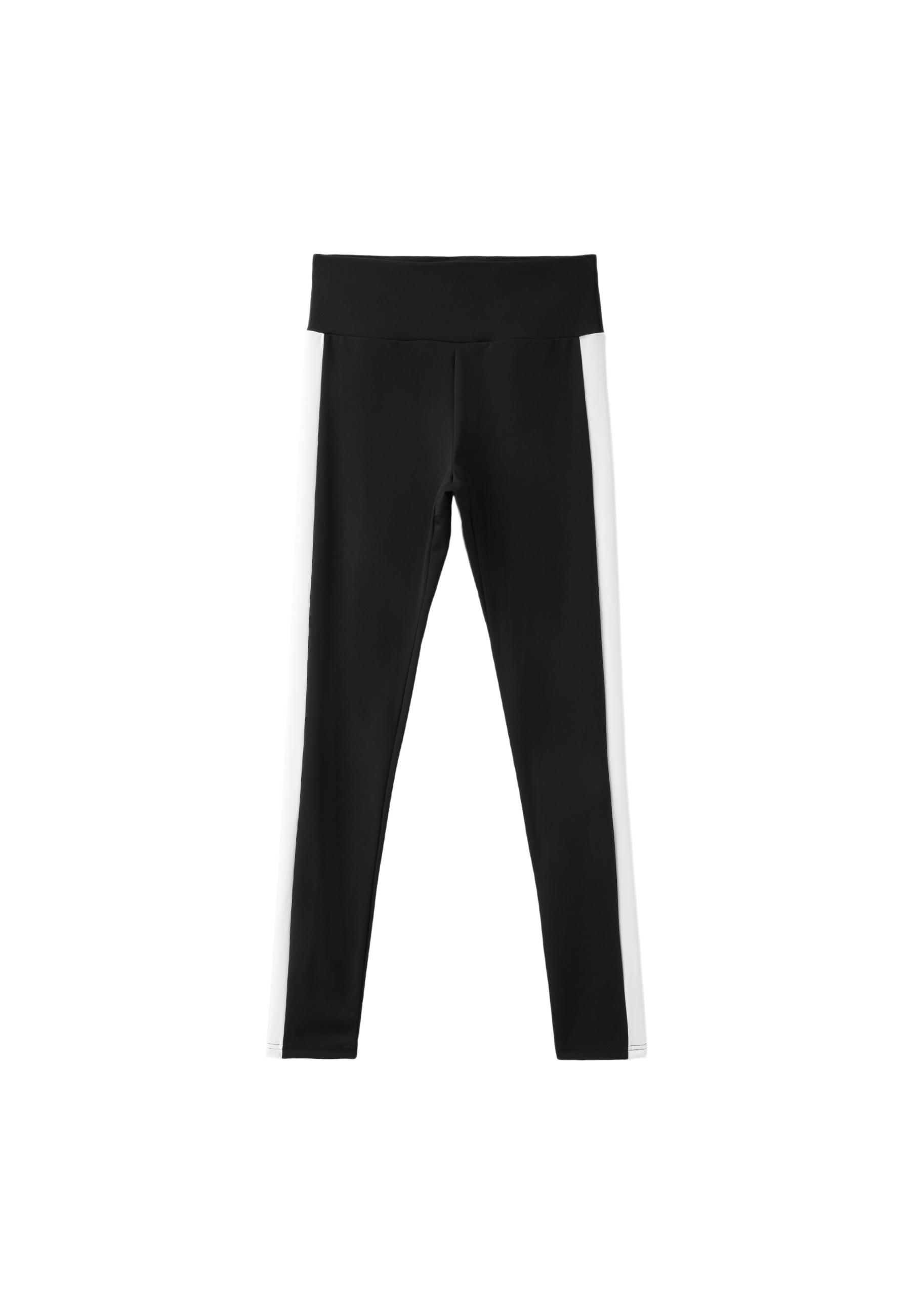 Side-stripe leggings — Black
