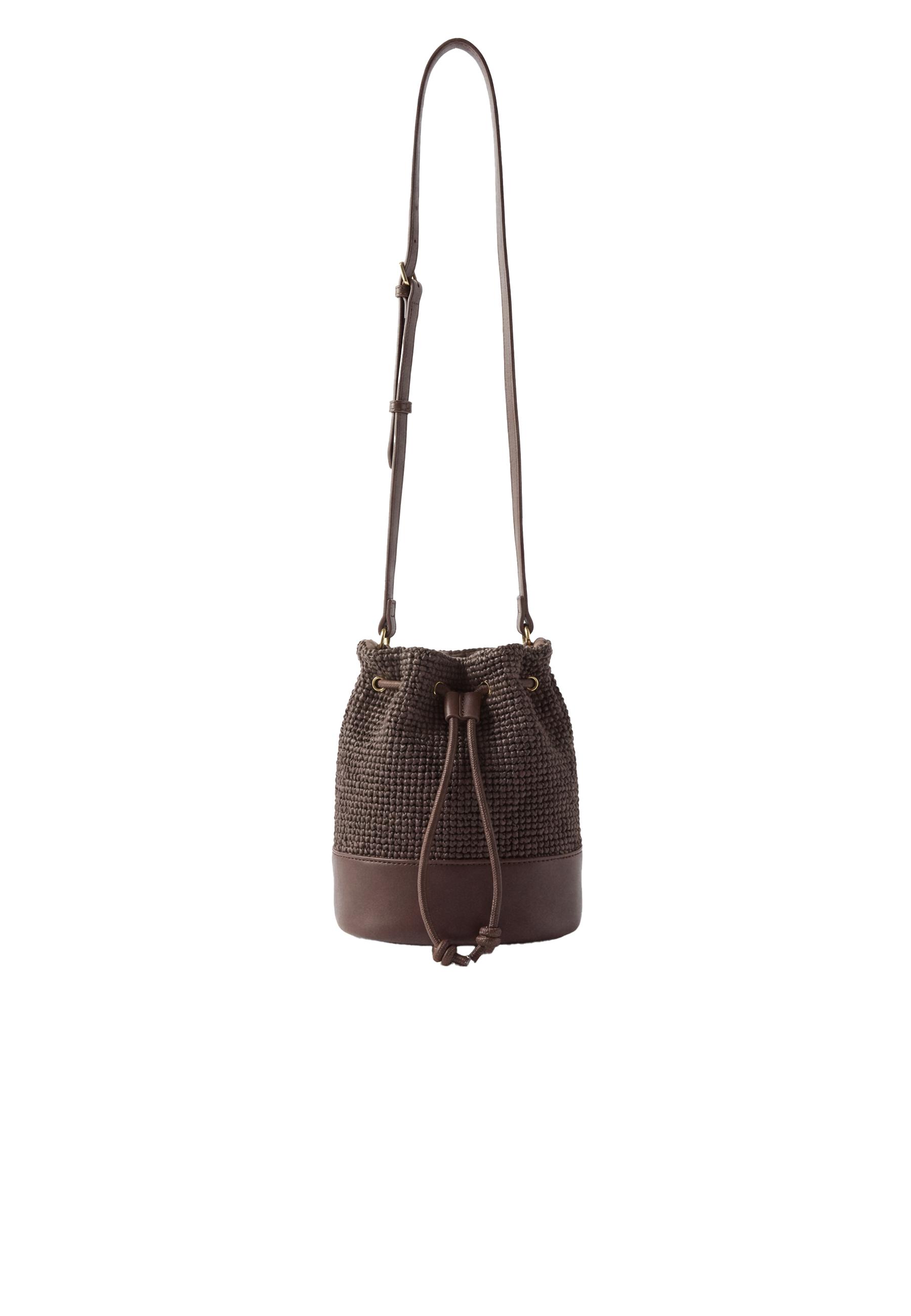 Contrast crochet crossbody bag — Brown