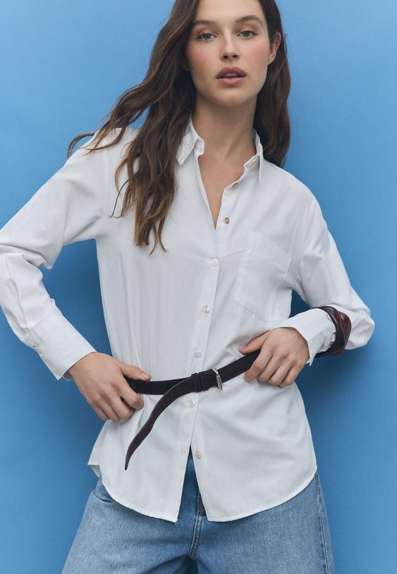 camisa basica bolsillo popelin