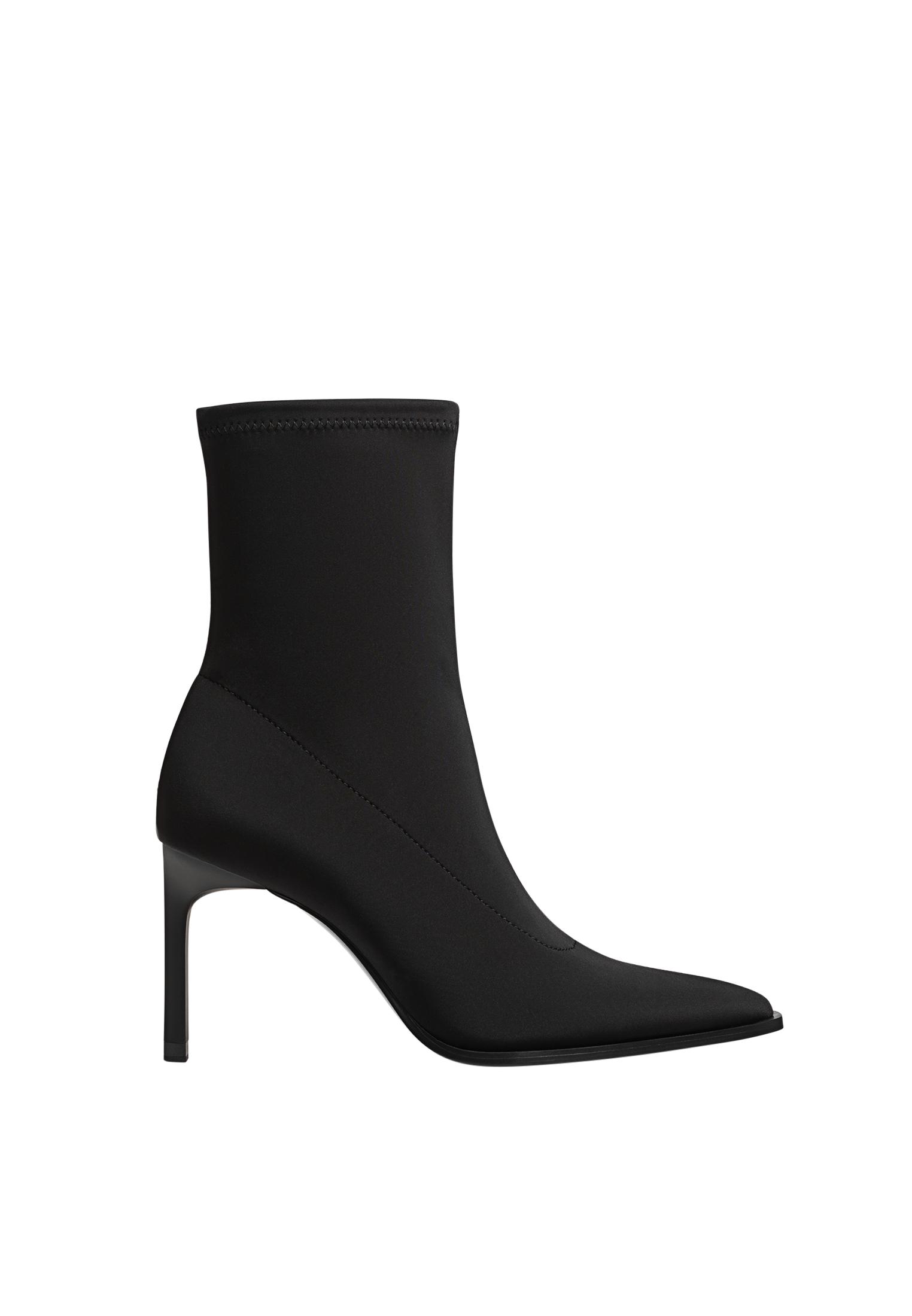 Fabric heeled ankle boots best sale