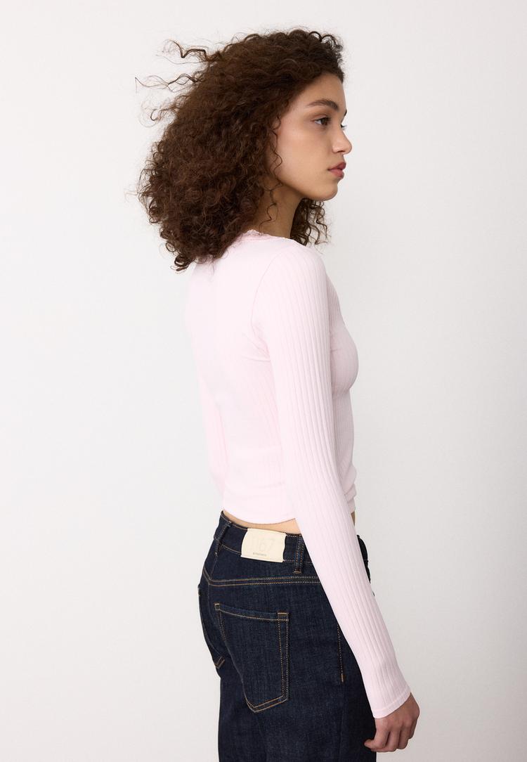 camiseta seamless encaje