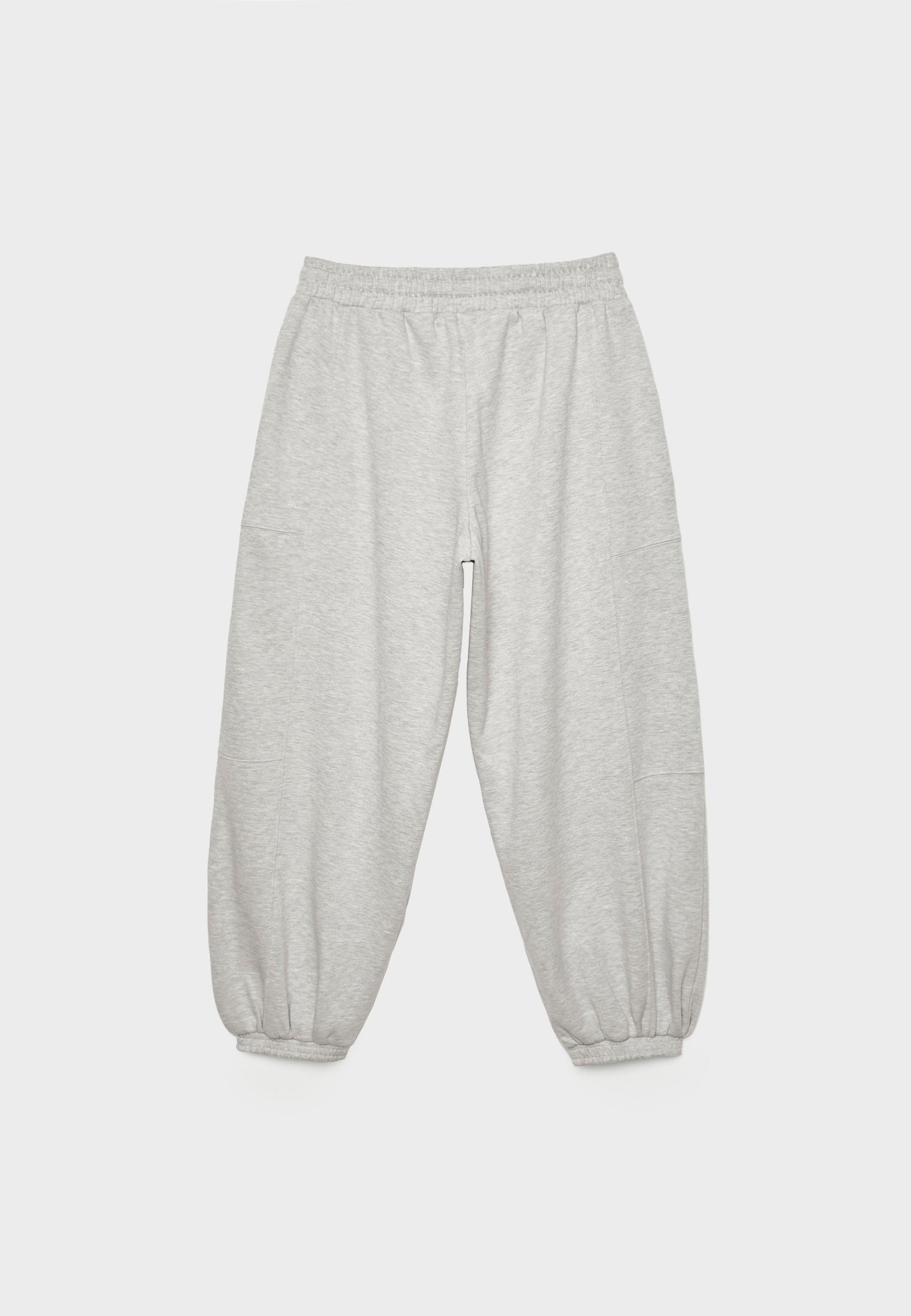 Plush balloon jogger trousers — Grey melange