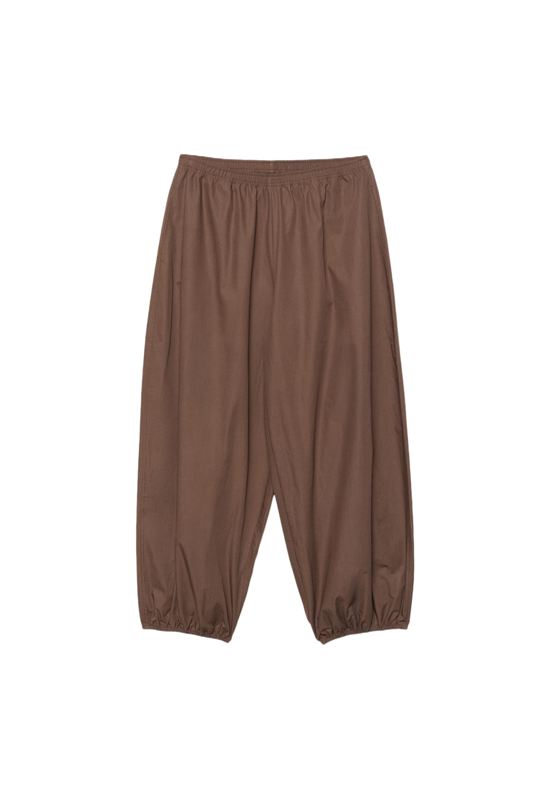 Poplin volume trousers — Brown