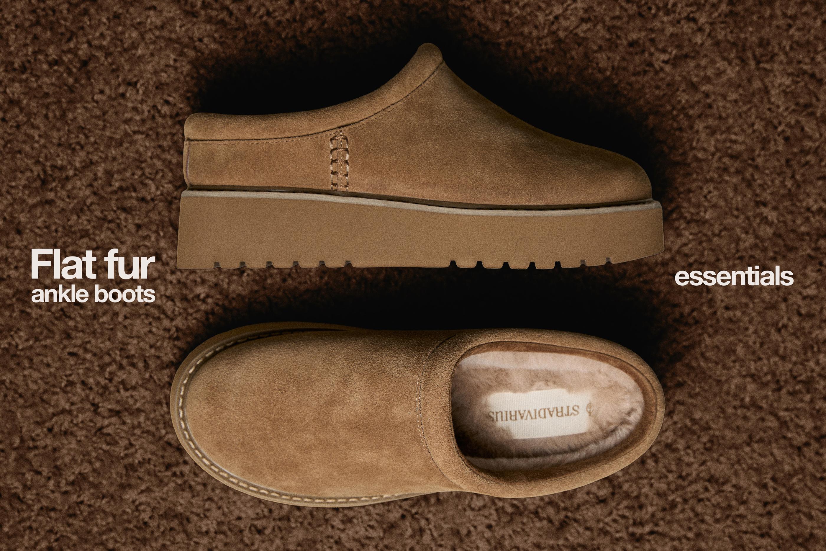 Flat leather clogs — BEIGE
