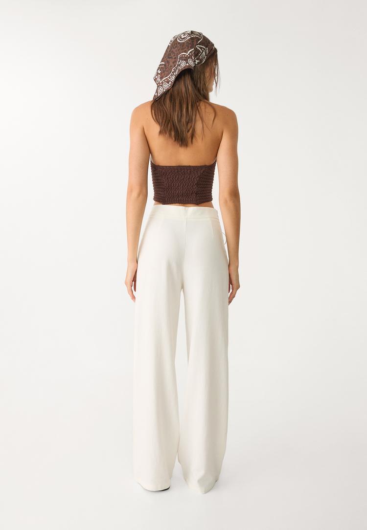 pantalon fluido lazo con lino