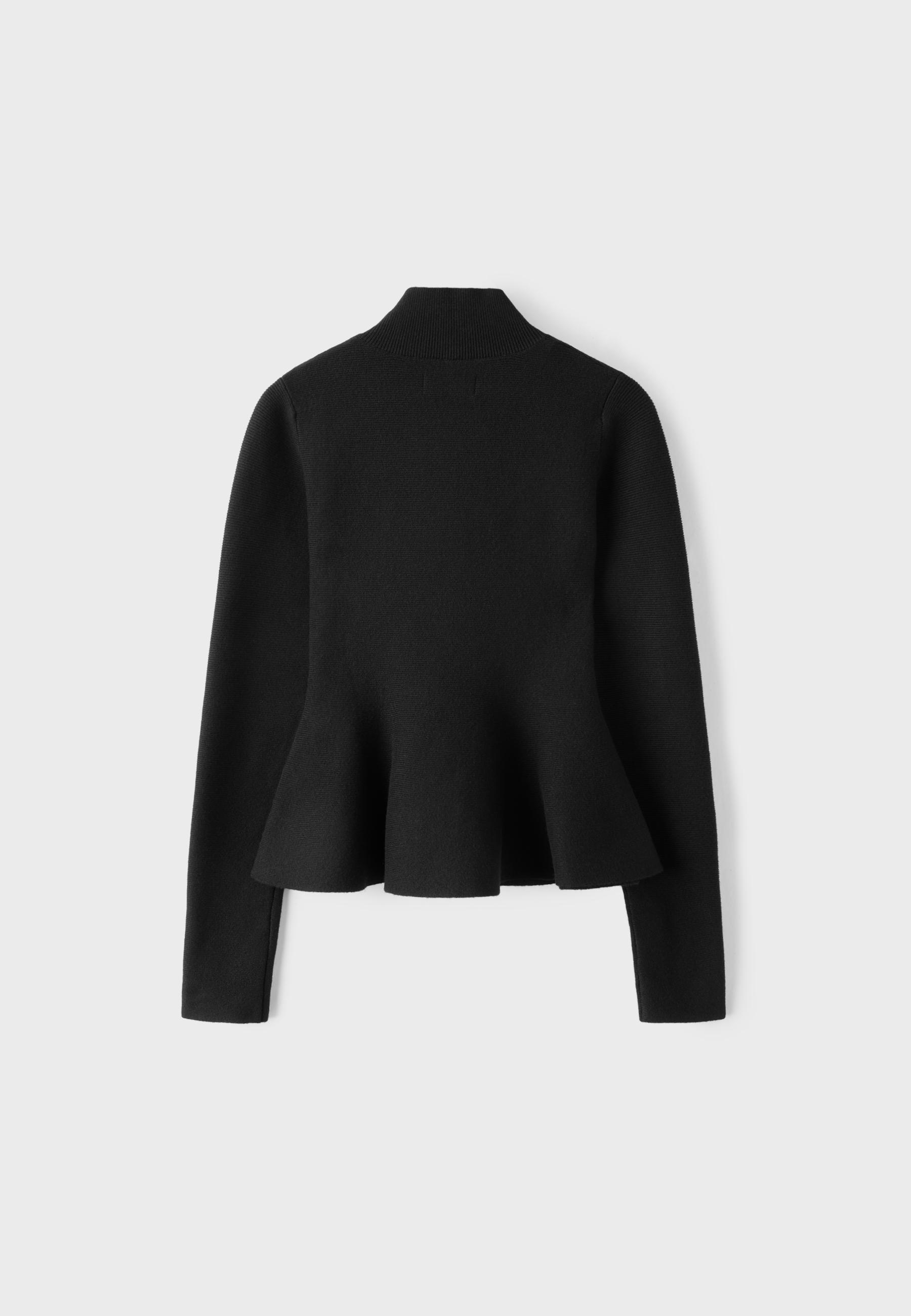 Peplum knit sweater — Black
