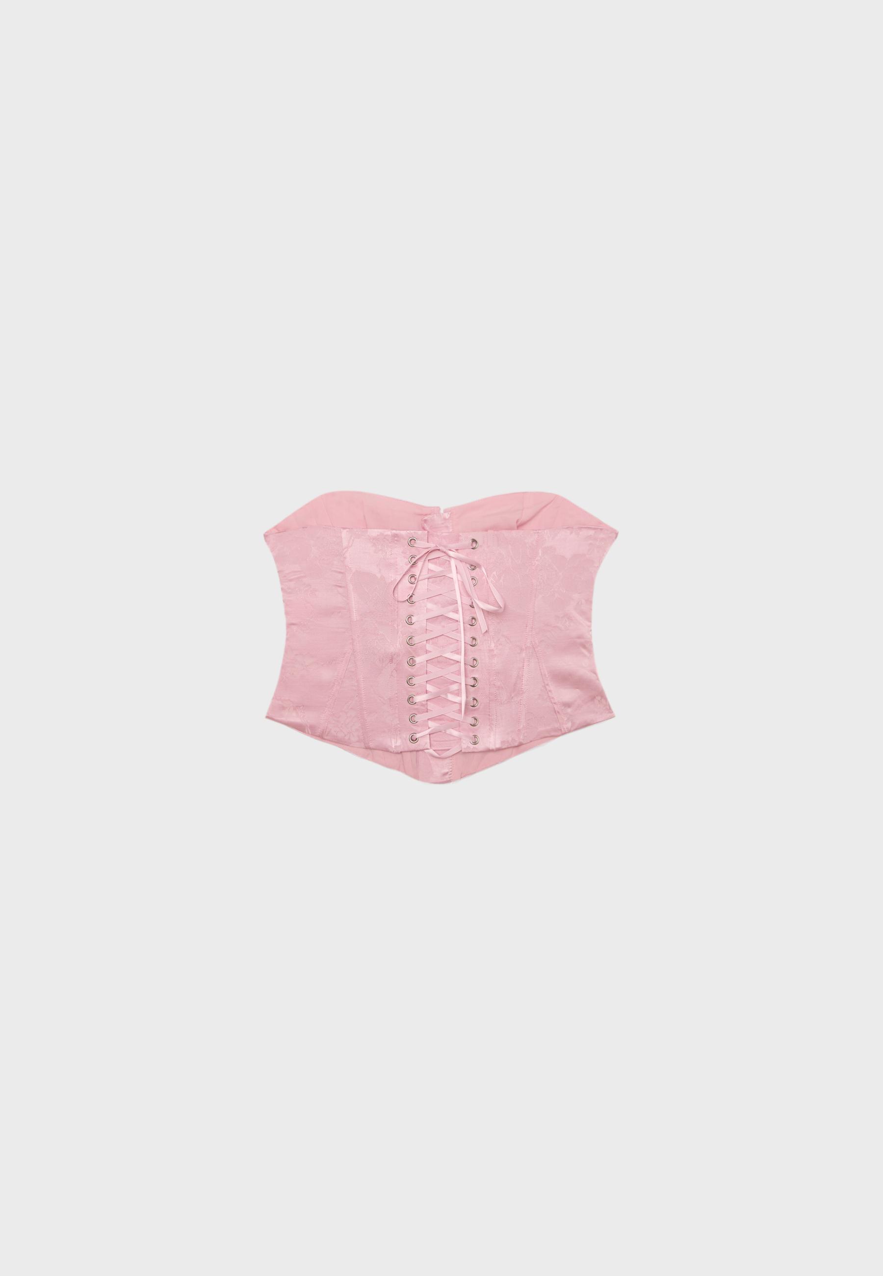 Lace-up corset — Pastel pink