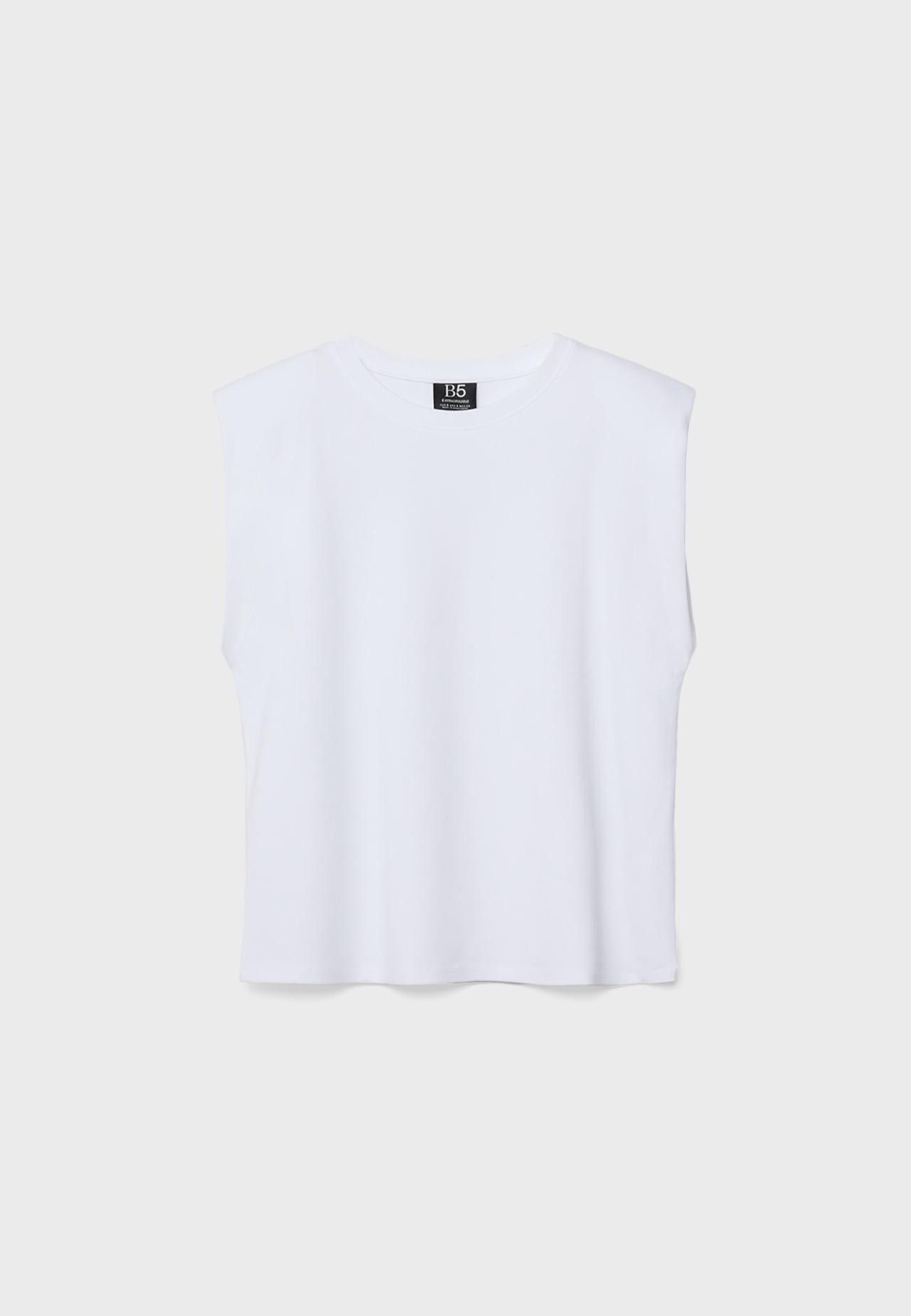 B05 Basic T-shirt with padded shoulders — White