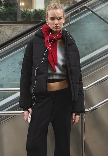 Basic hooded padded jacket — Black 6