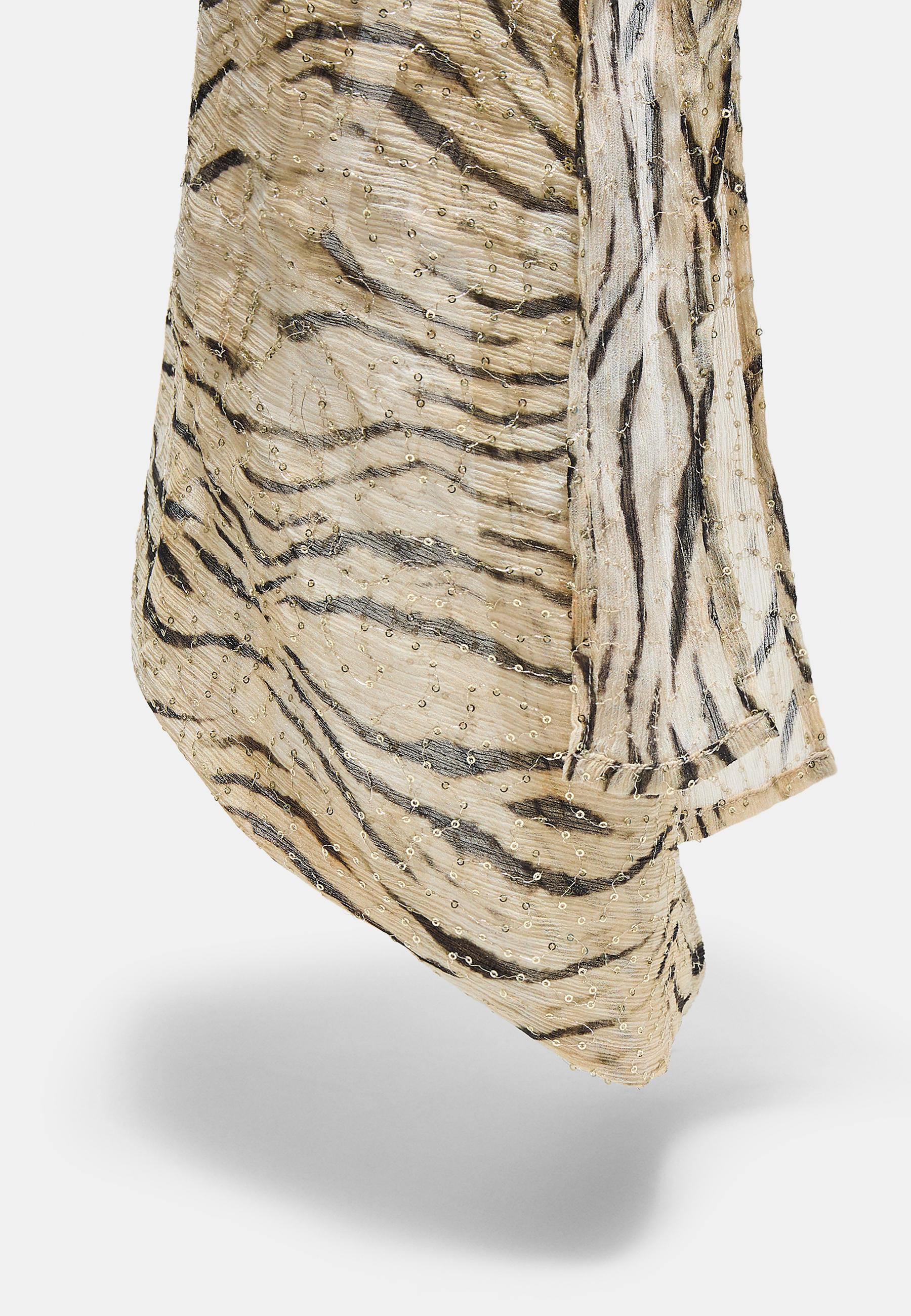 Zebra print pareo scarf — Ecru