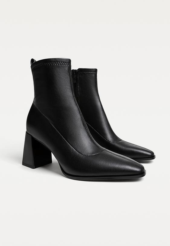 stretch heel ankle boots