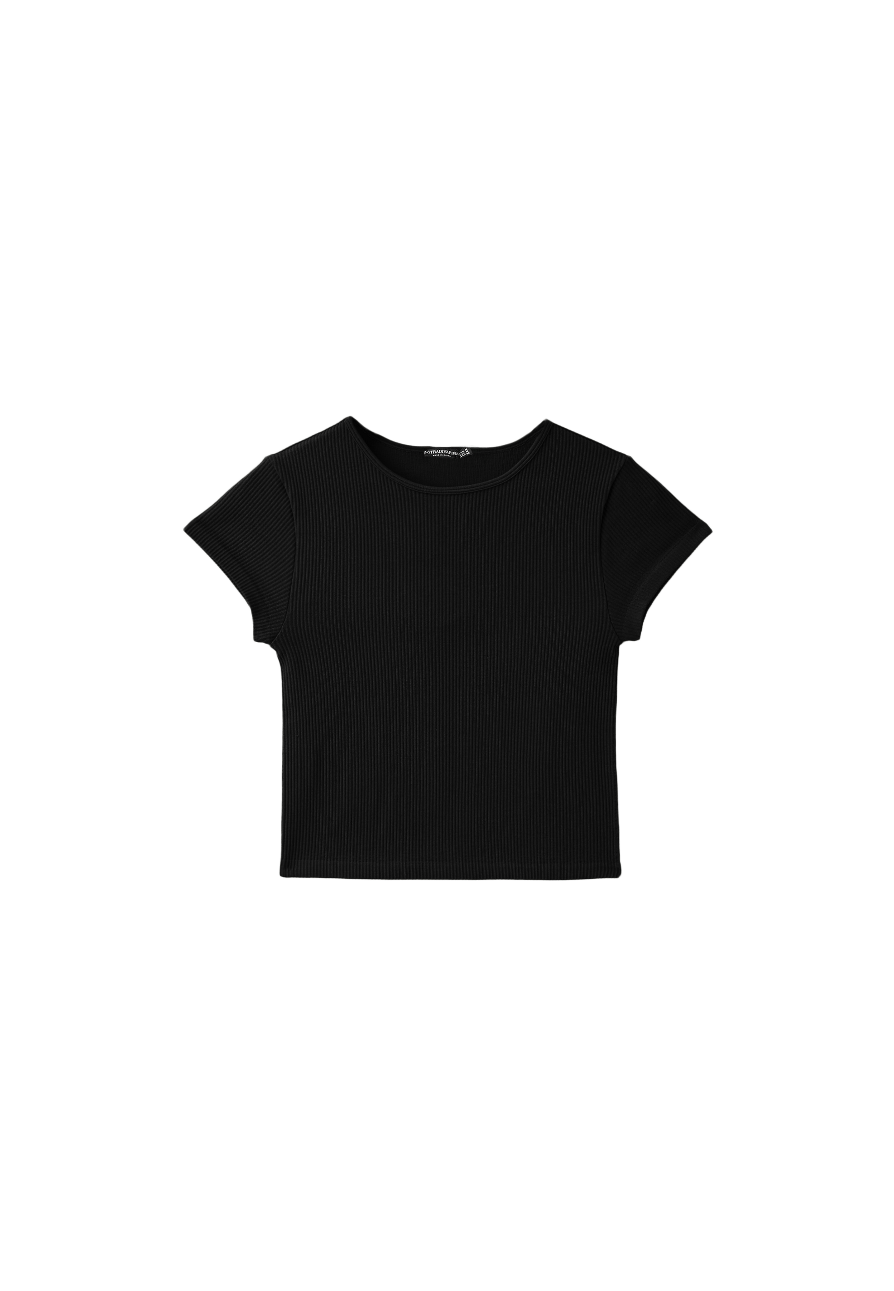 Seamless cropped T-shirt — Black