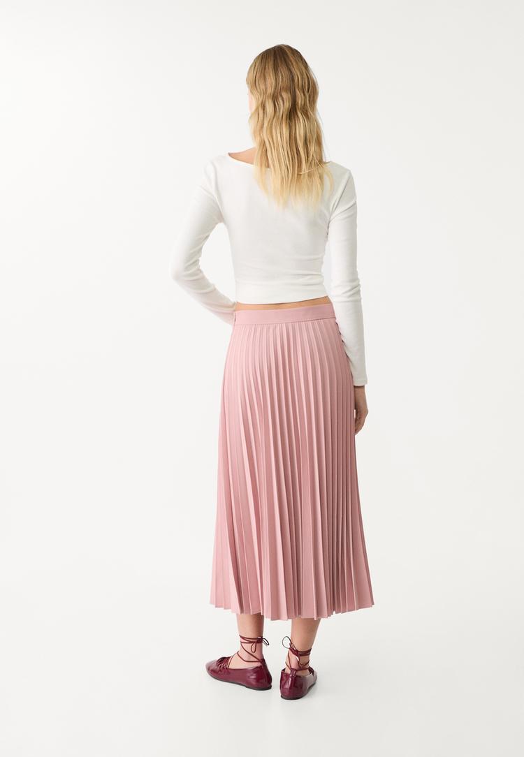 falda midi plisada