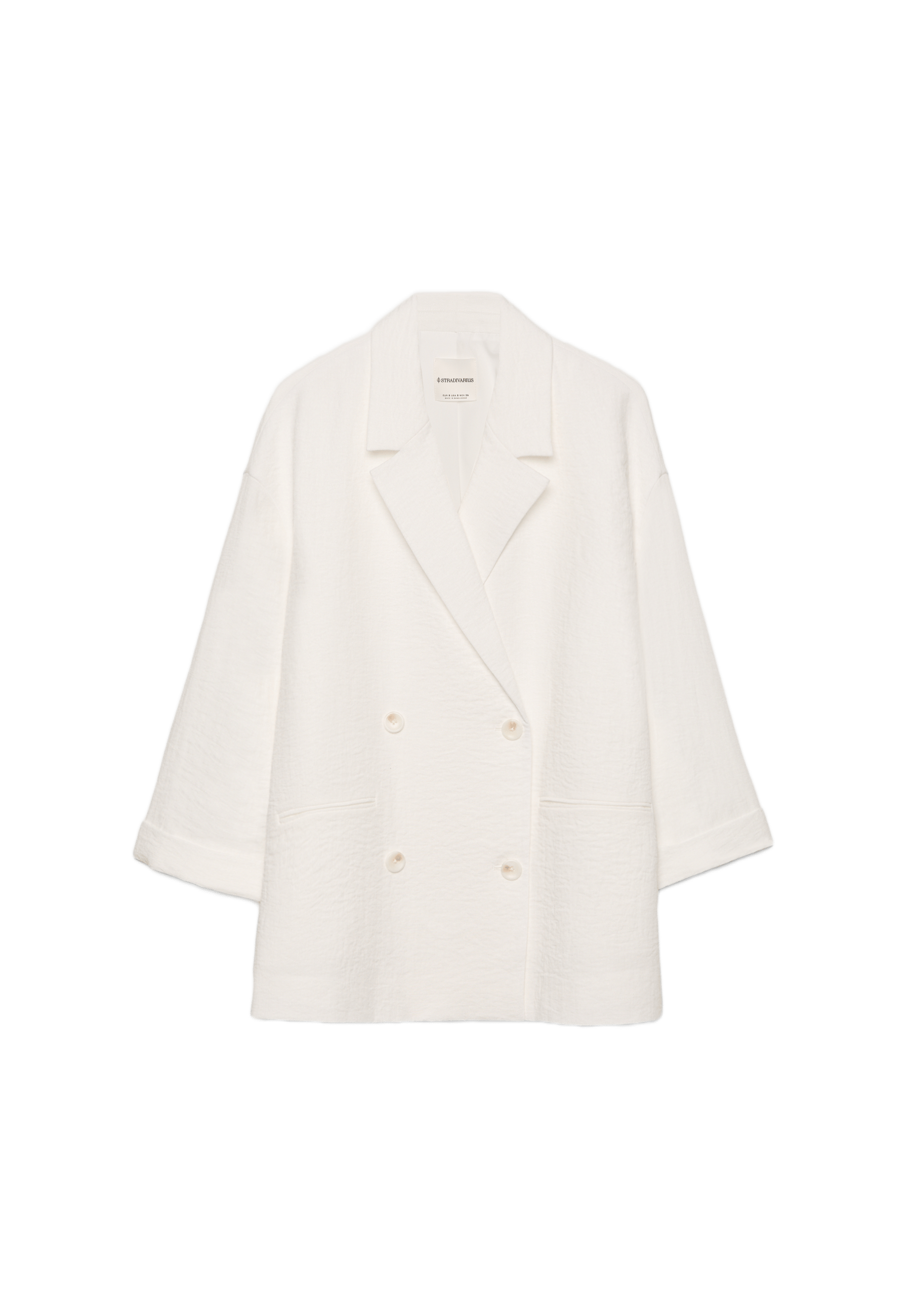 Flowing double-breasted blazer — Ecru