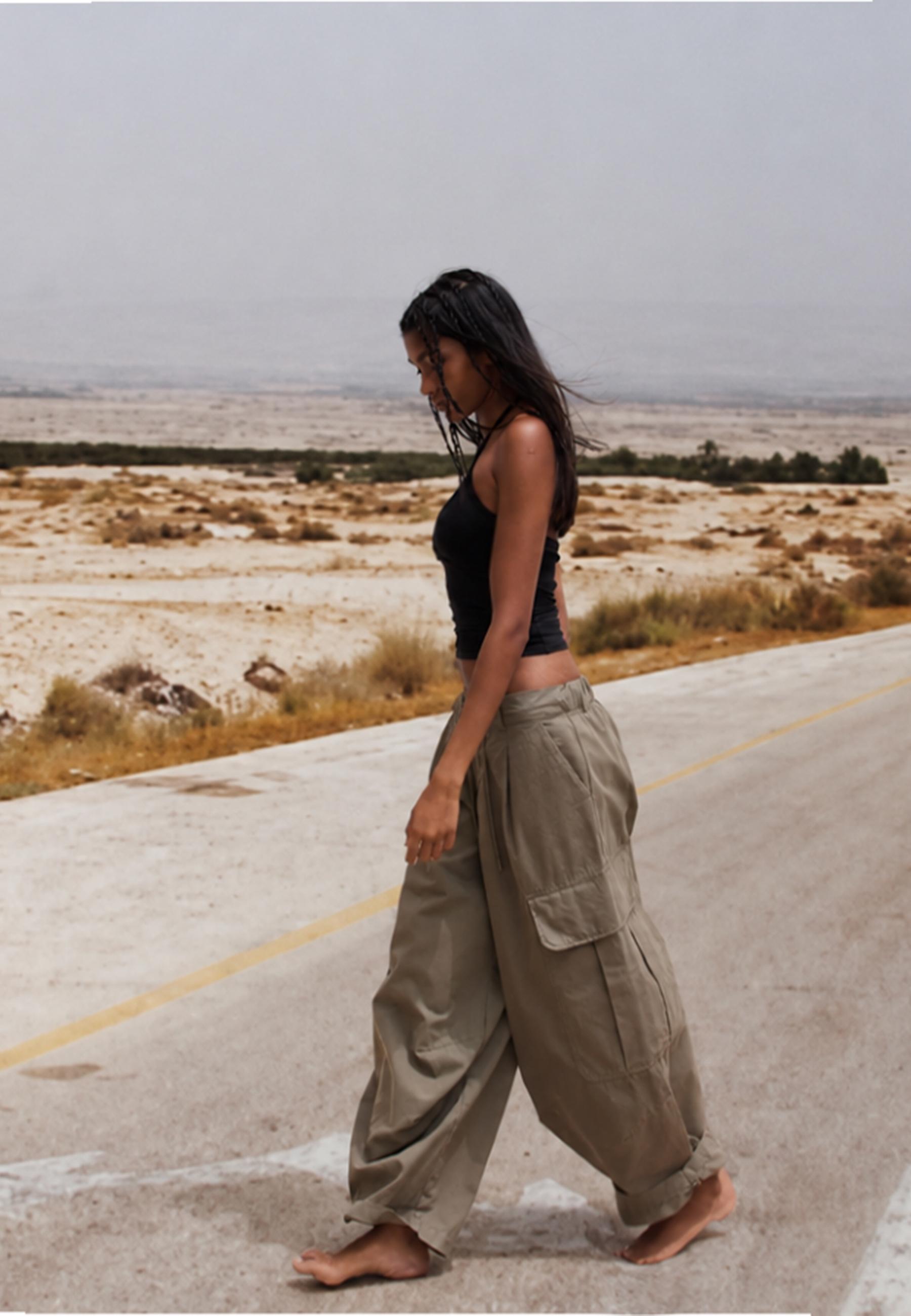 Poplin cargo trousers — Khaki