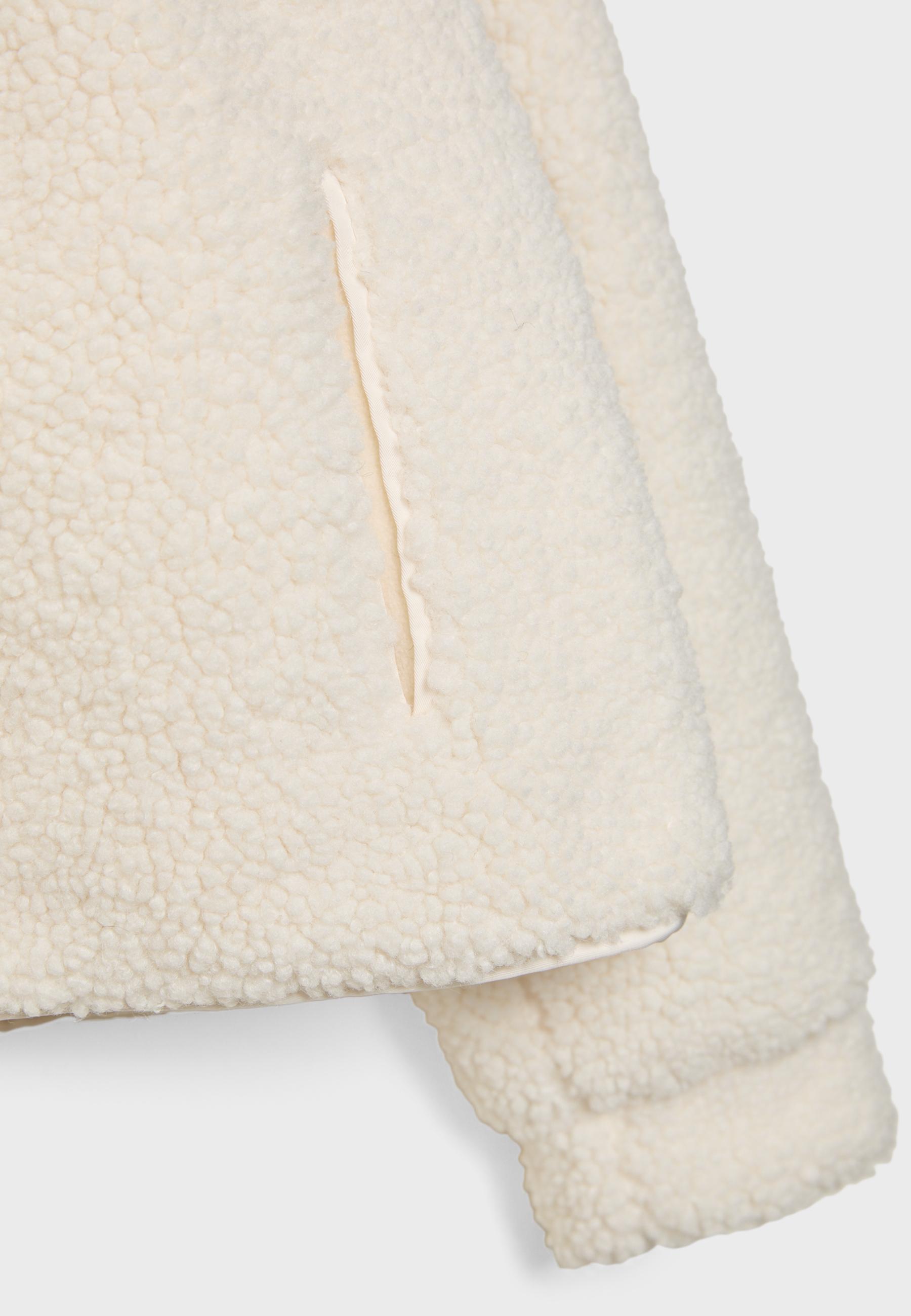 Zip-up faux shearling lined jacket — Vanilla