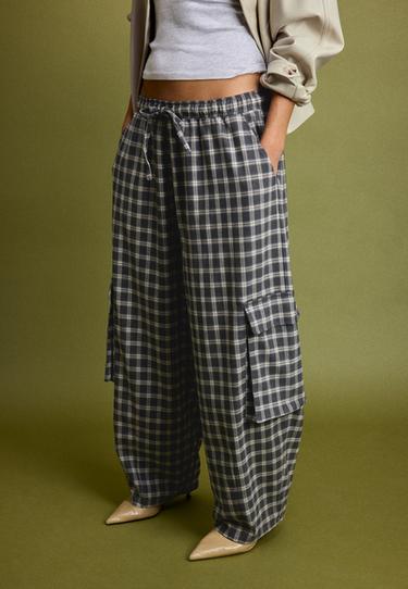 Checked smart cargo trousers — Dark grey 3