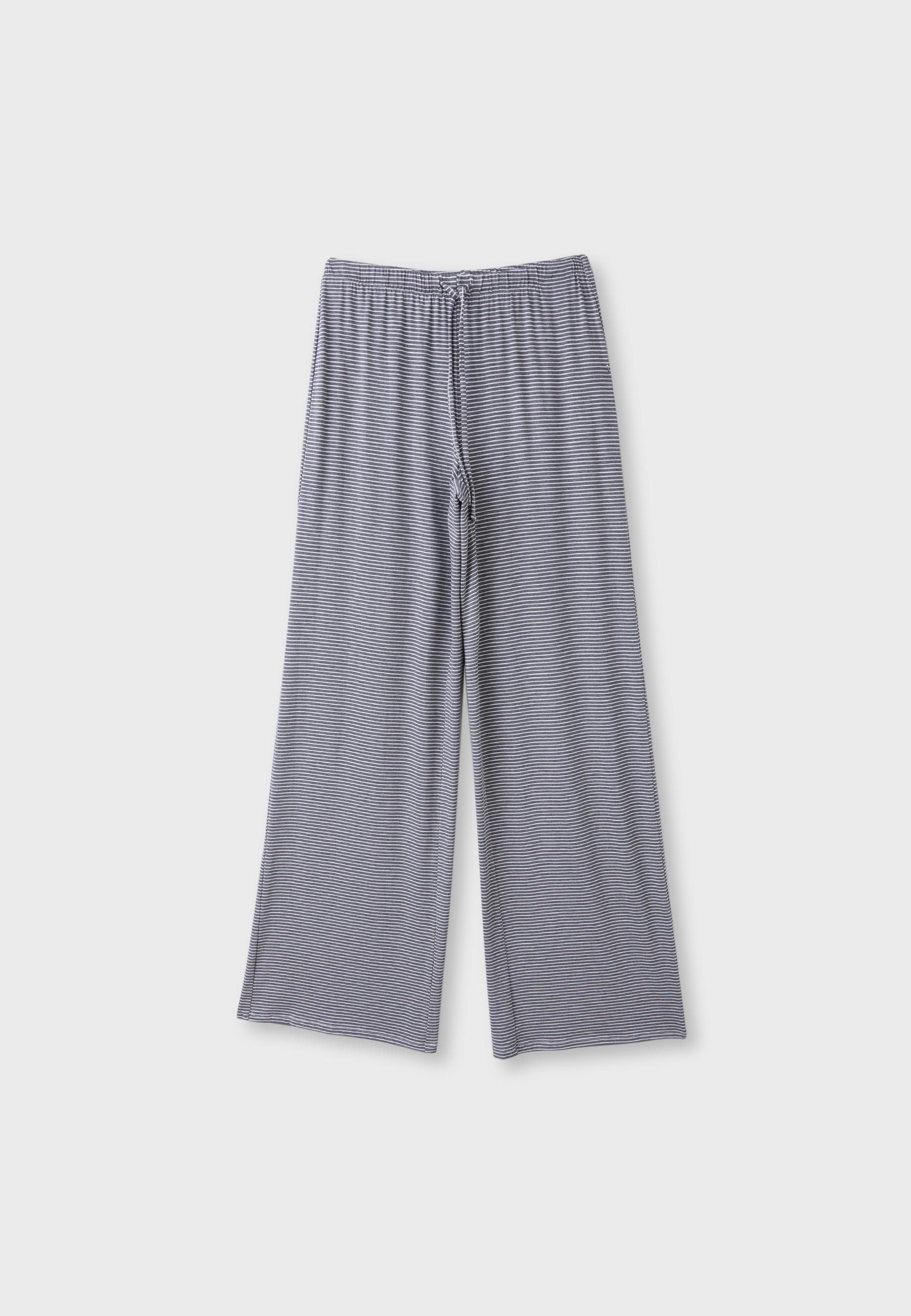 Striped slim-waist joggers — Grey melange