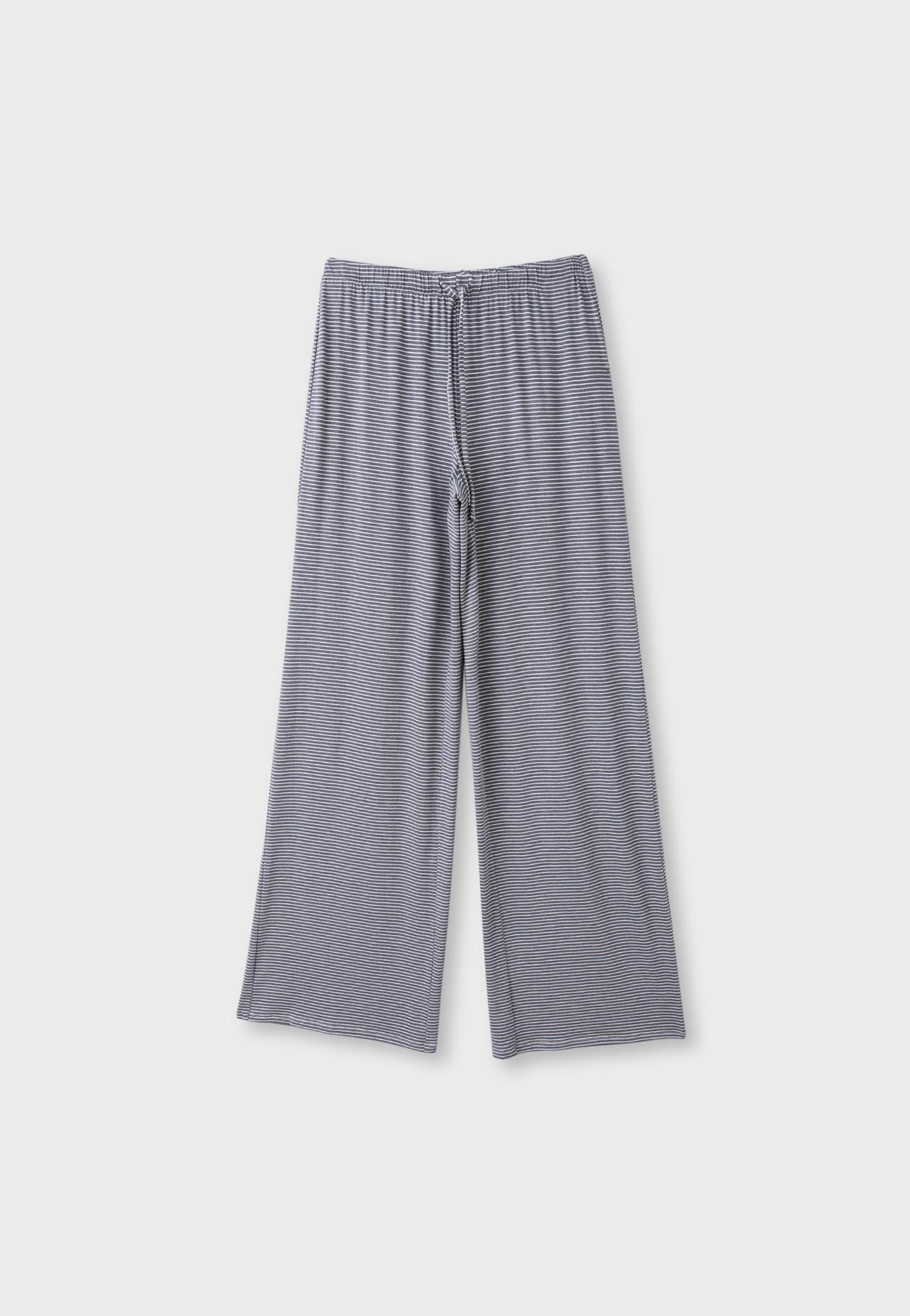 Striped slim-waist jogger trousers — Grey melange