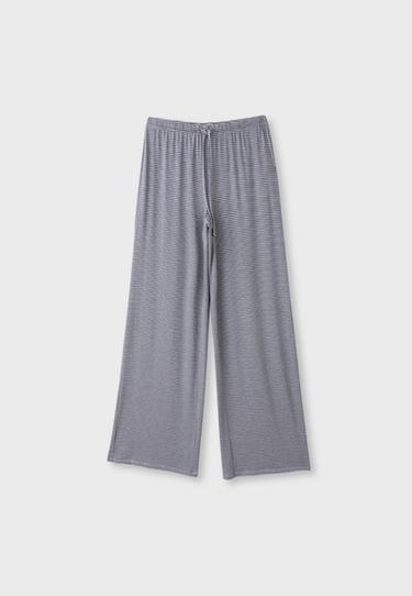 Striped slim-waist jogger trousers — Grey melange 7