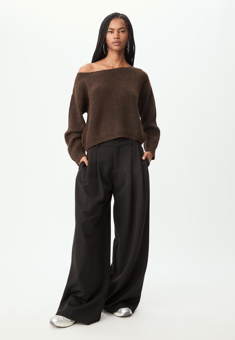 boat neck knit sweater