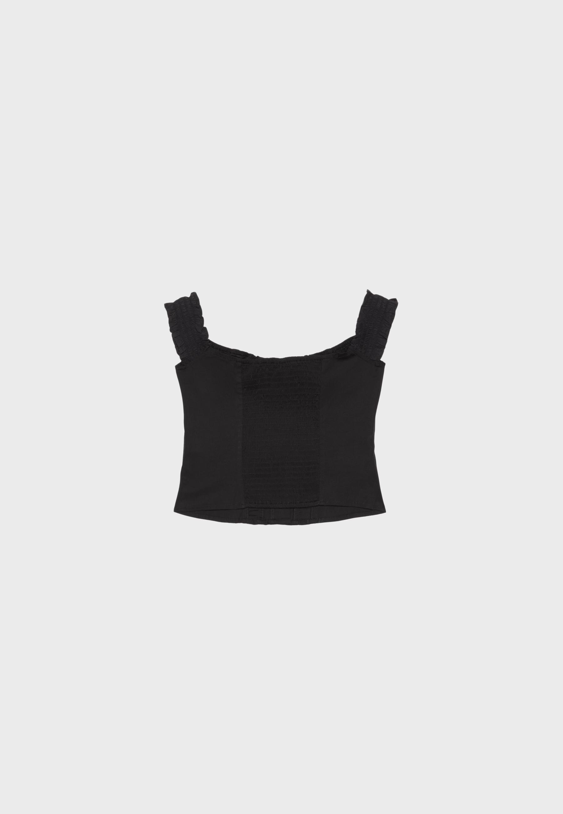 Ruffled corset top — Black