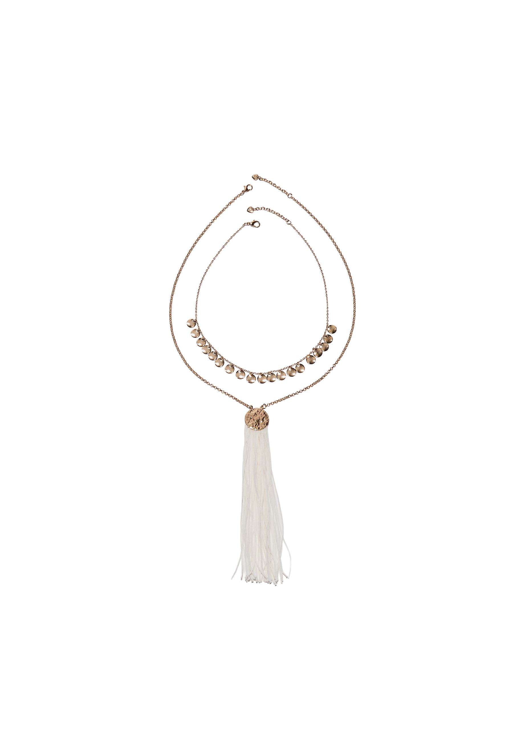 Set of 2 fringe charm necklaces — Gold