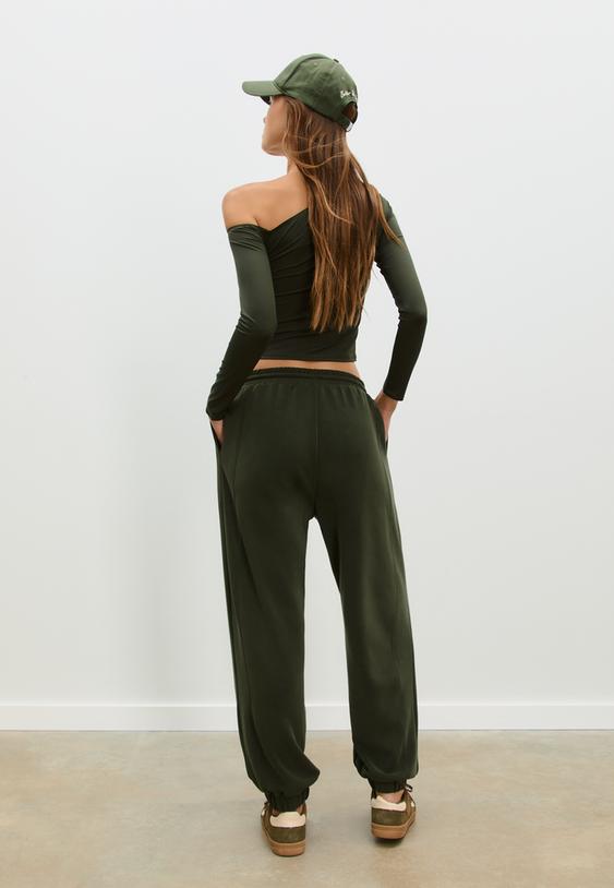 yumusak dokulu baggy jogger pantolon