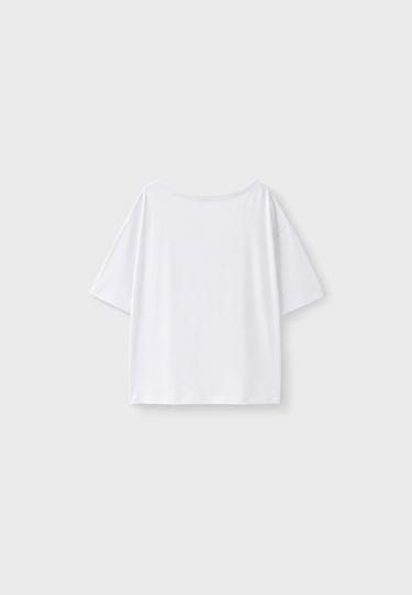Positional print T-shirt 64 — Ecru 7