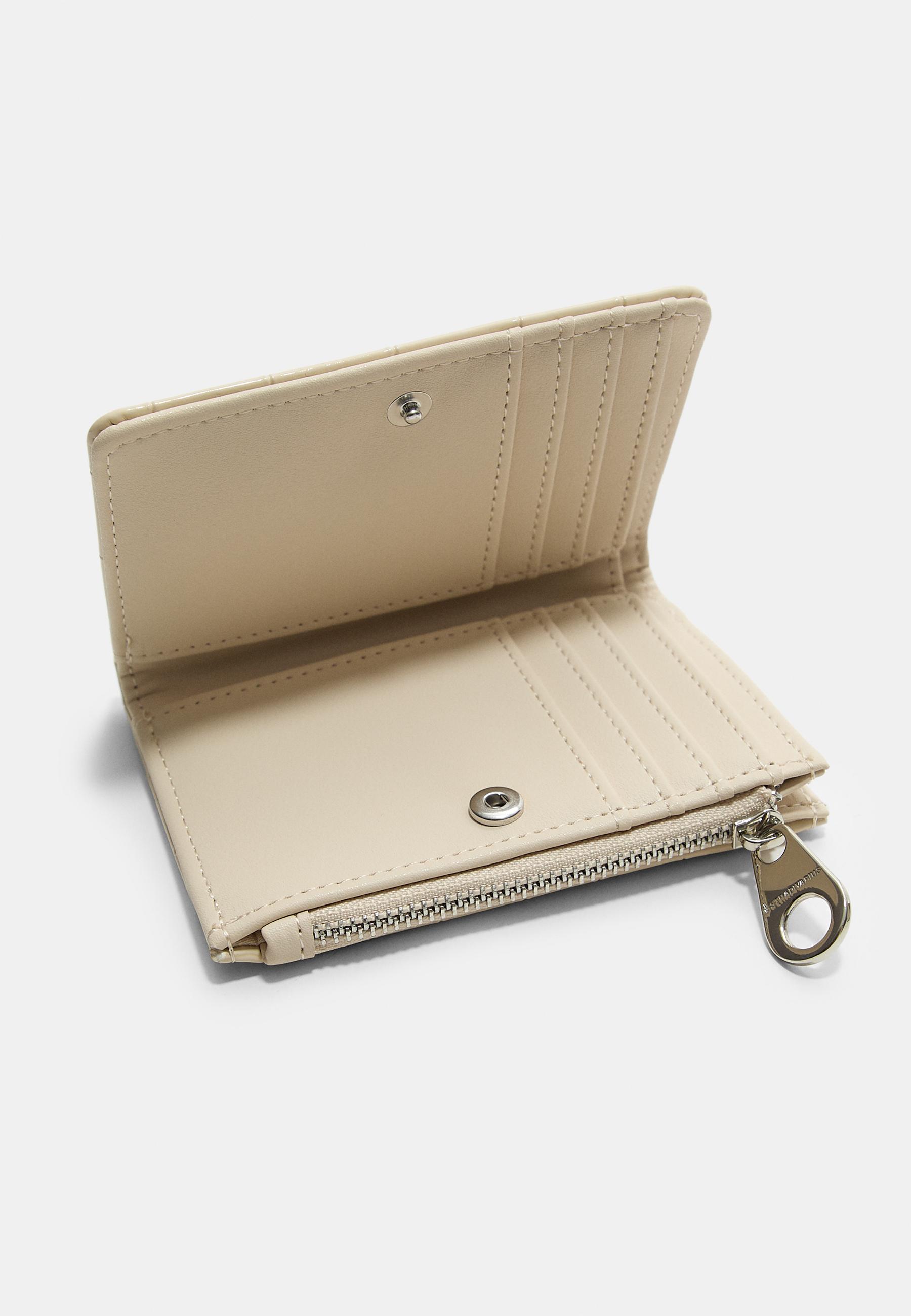 Mock croc purse wallet — Ecru
