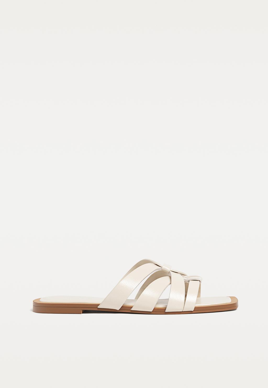 Flat strappy slider sandals