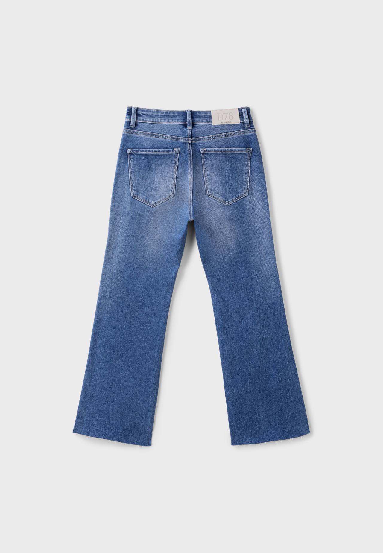 D78 cropped bell bottom jeans — MEDIUM LIGHT BLUE DENIM