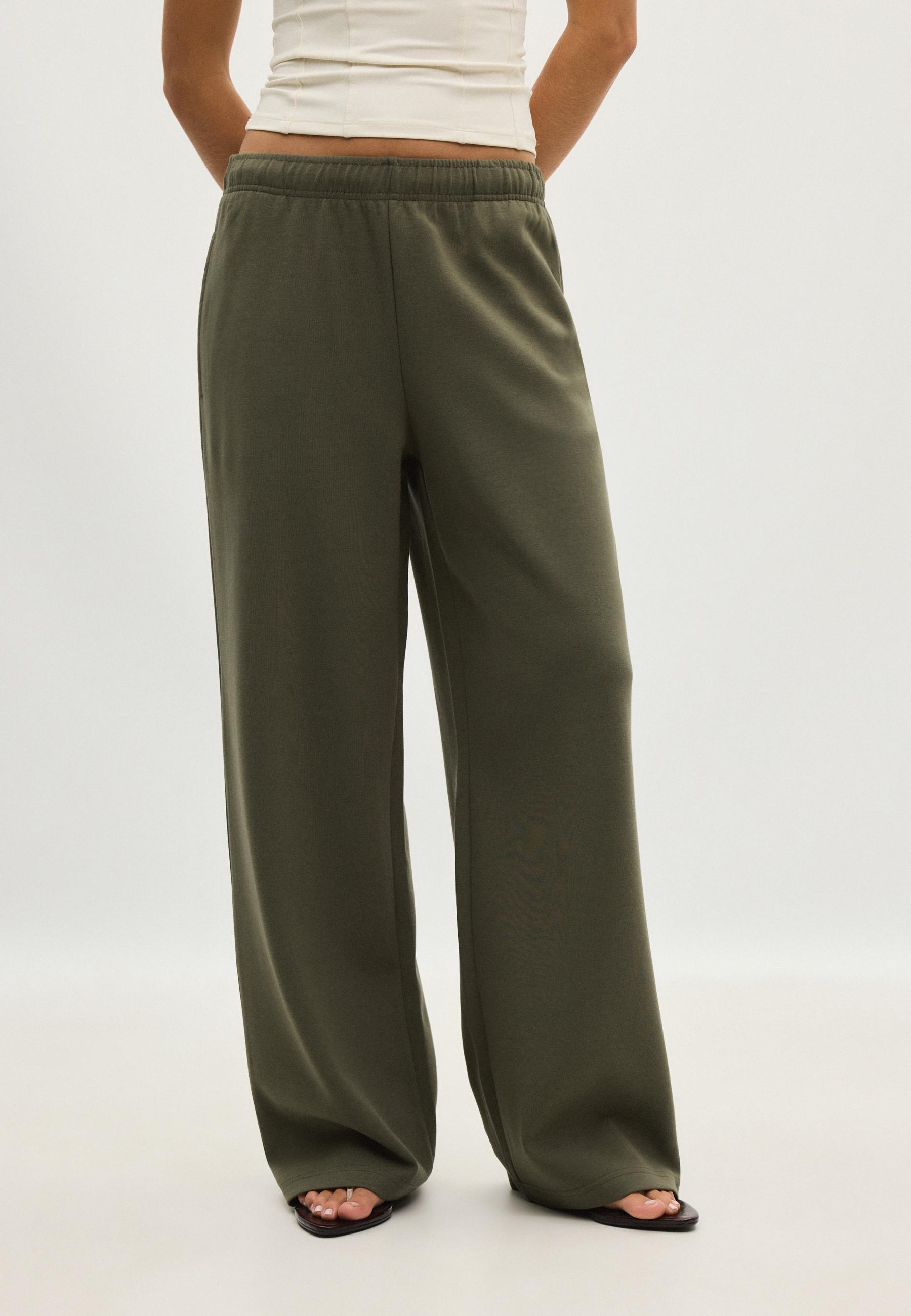 Wide-leg jogger trousers — Khaki