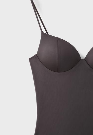 Fitted sculpt  dress — Brown 9