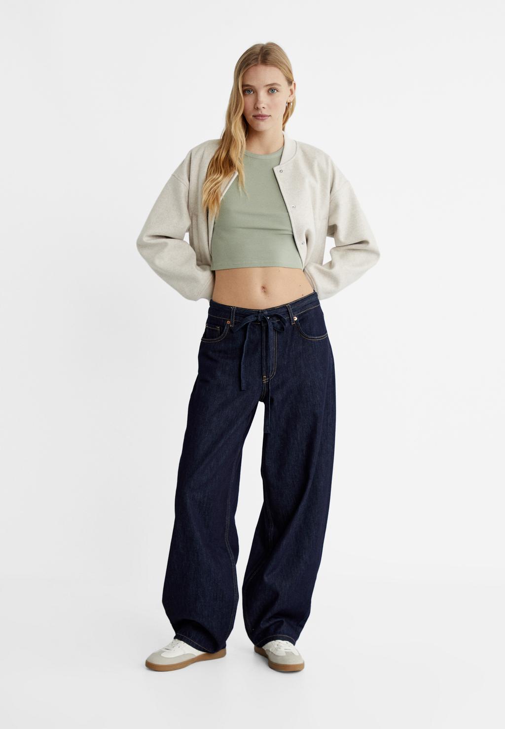 T-shirt crop basique côtelé