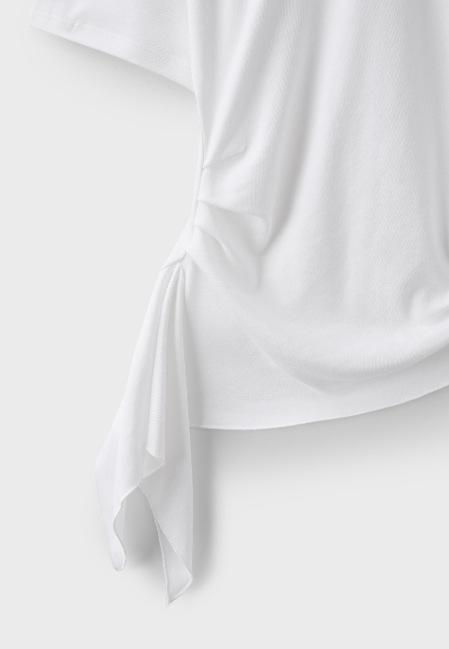Asymmetric short sleeve T-shirt — Ecru