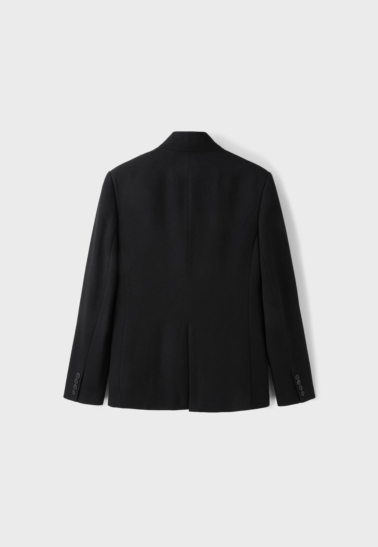 Asymmetric cloth blazer — Black