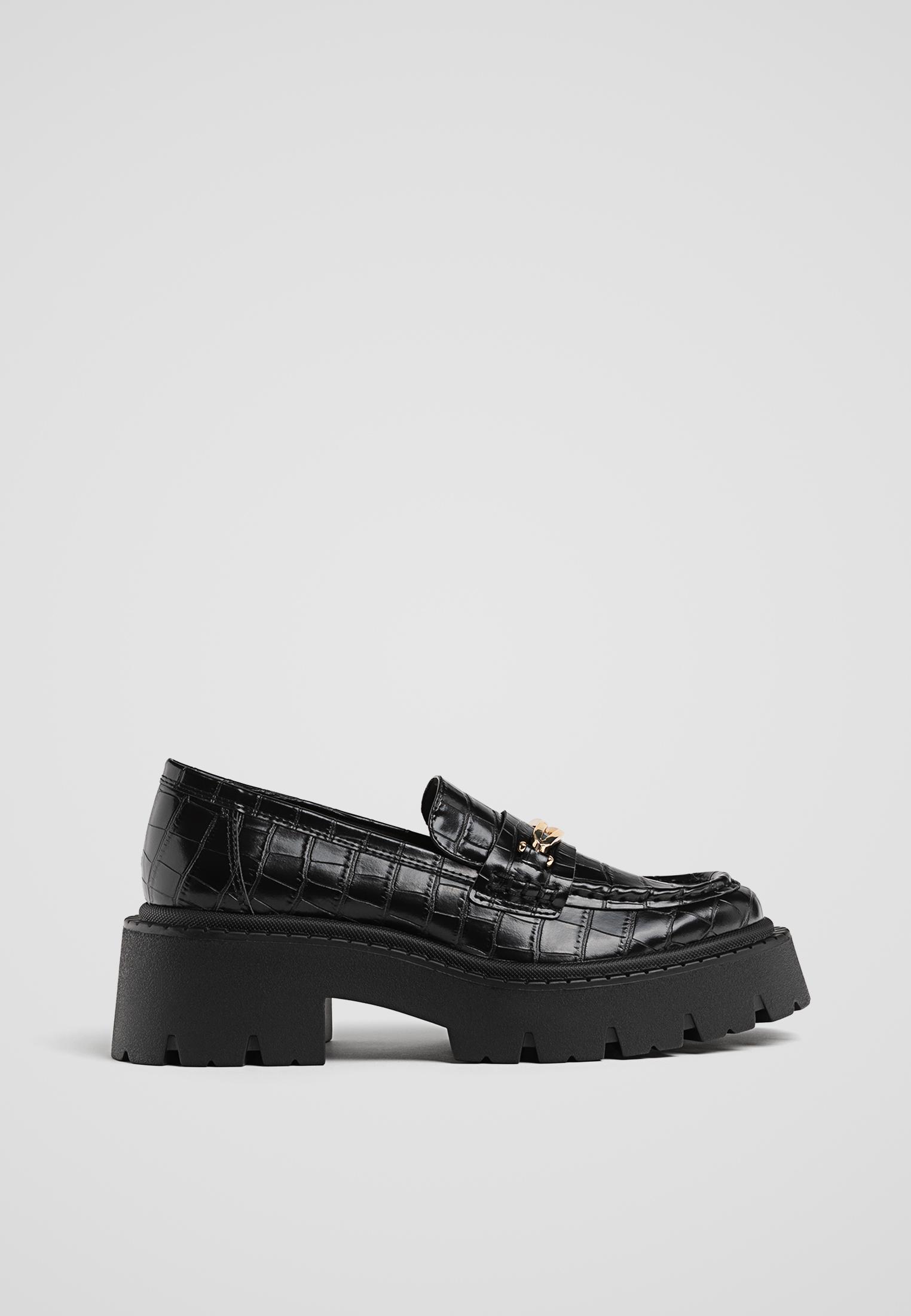 Stradivarius Loafers with Track Soles Black 6