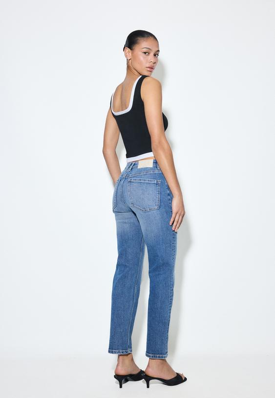 Stradivarius Jean D14 Confort Slim Denim Bleu Moyen Clair Délavé 32