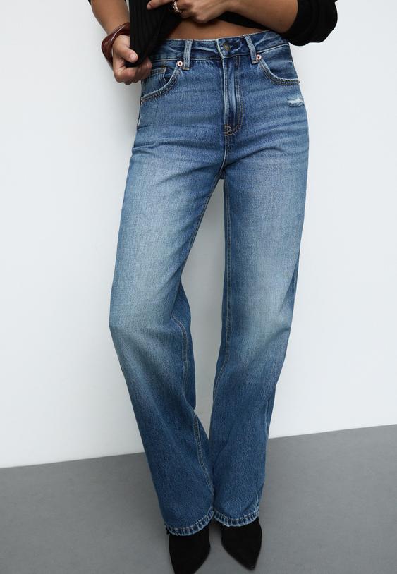 d92 recht model jeans met brede pijpen