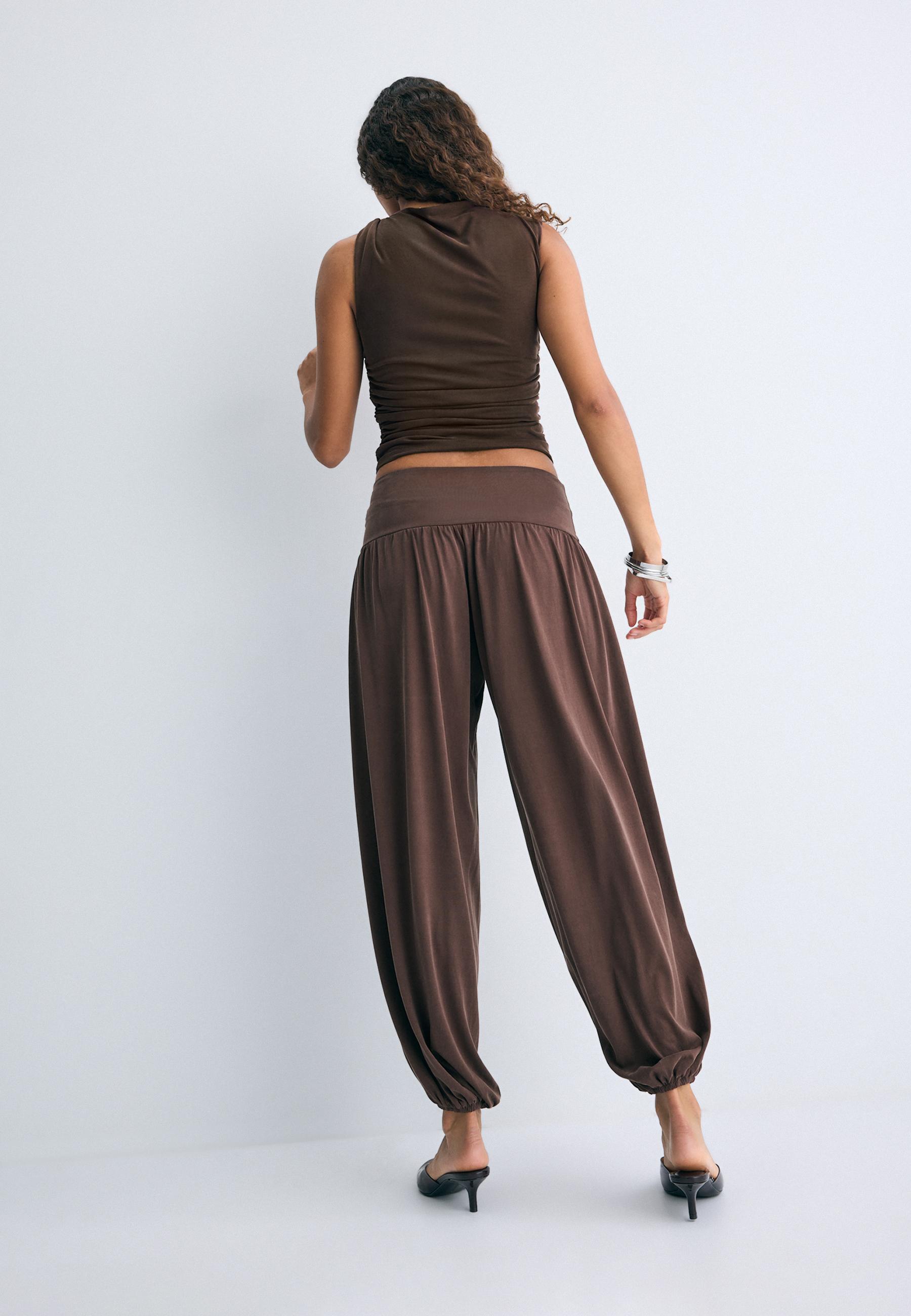 Knit sarouel trousers — Brown