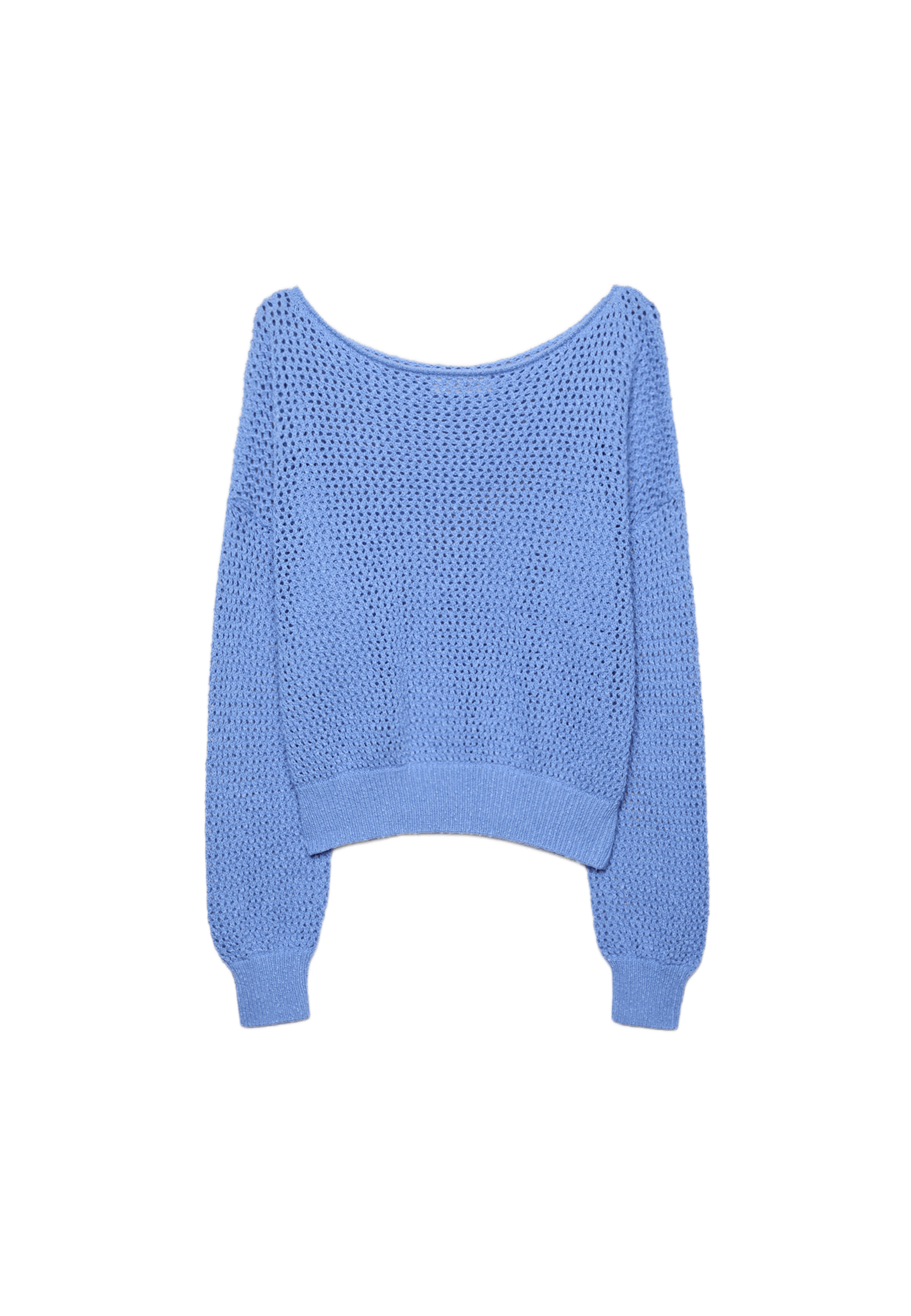 Mesh knit boat neck jumper — Royal blue