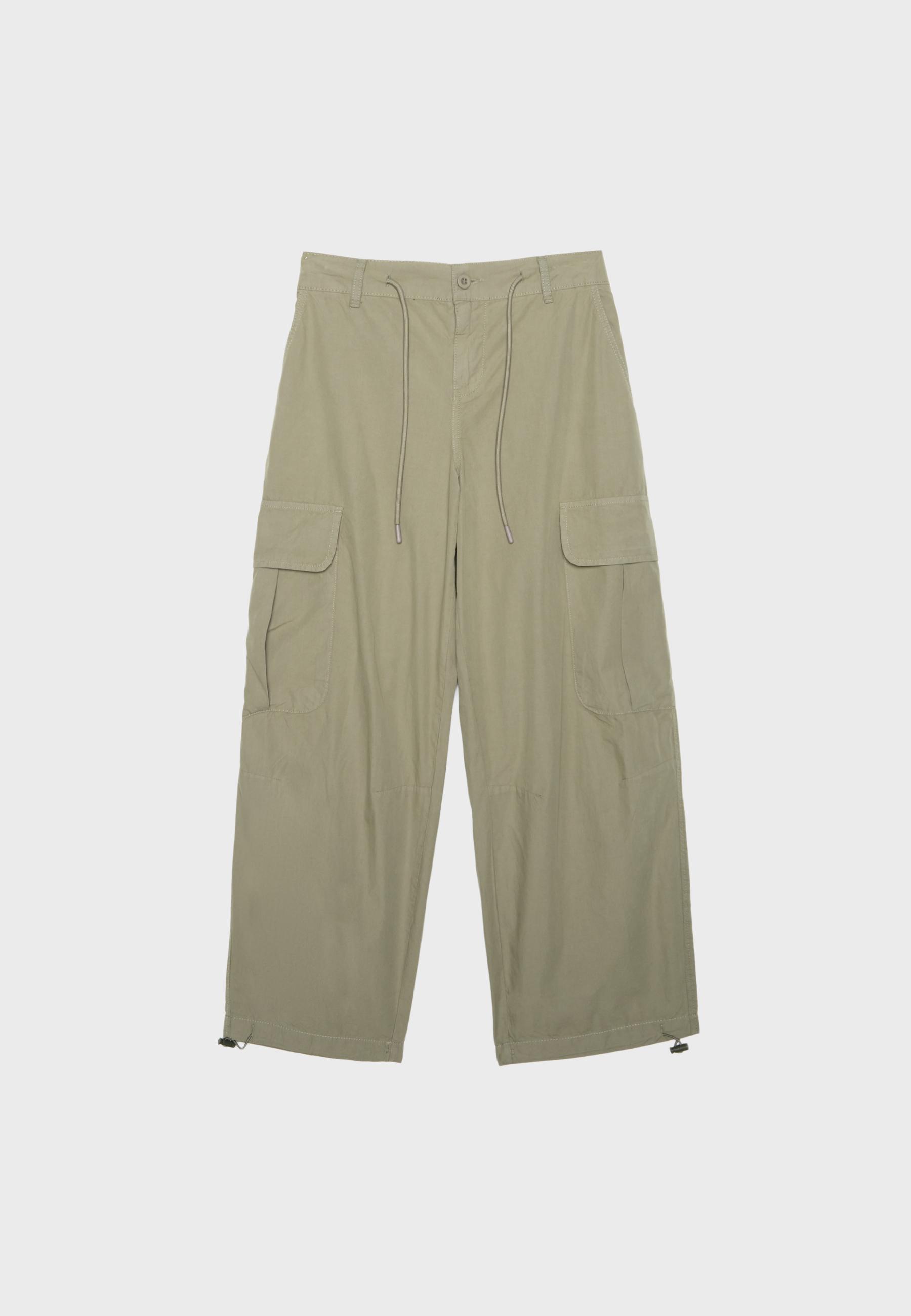Poplin cargo trousers — Khaki